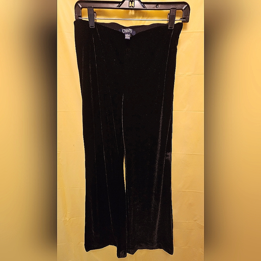 CHAPS Women's velvet black dress pants 6p